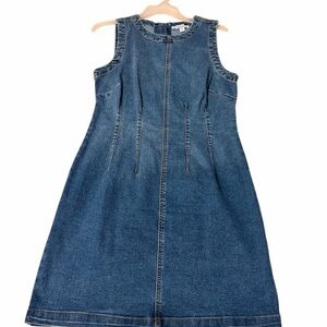 Sleeveless Denim Midi Dress in Blue